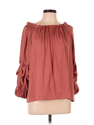Pre-owned Hazel 3/4 Sleeve Blouse In Brown