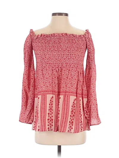 Pre-owned Hazel 3/4 Sleeve Blouse In Red