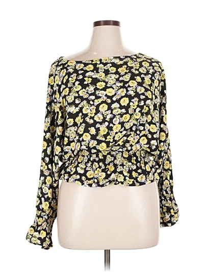 Pre-owned Hazel 3/4 Sleeve Blouse In Yellow