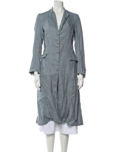 Pre-owned Hazel Brown Linen Trench Coat In Gray