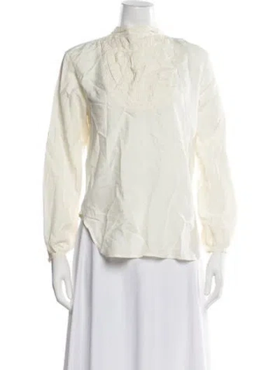 Pre-owned Hazel Brown Silk Long Sleeve Blouse In Neutral