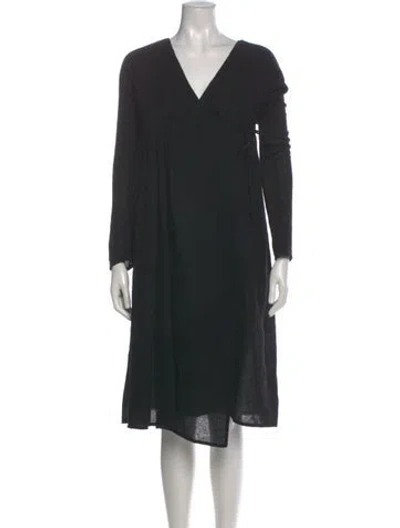 Pre-owned Hazel Brown Wool Knee-length Dress In Black