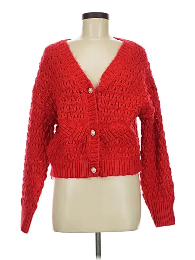 Pre-owned Hazel Cardigan Sweater In Red