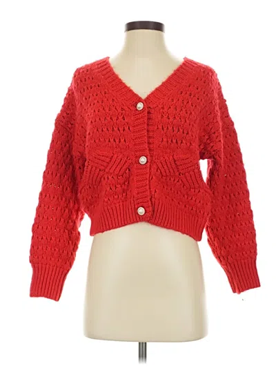 Pre-owned Hazel Cardigan Sweater In Red