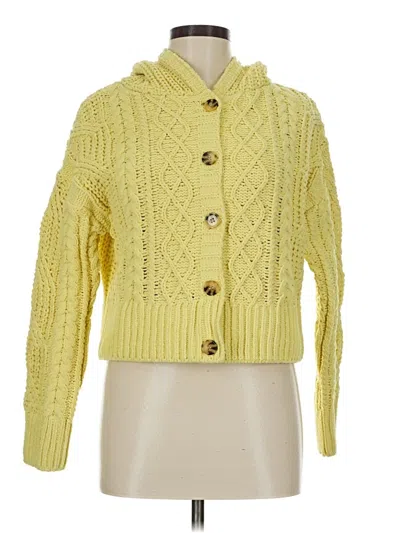 Pre-owned Hazel Cardigan Sweater In Yellow
