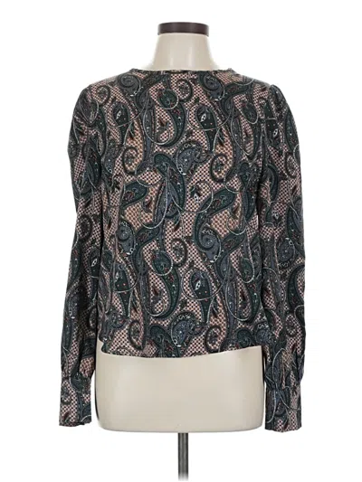 Pre-owned Hazel Long Sleeve Blouse In Black