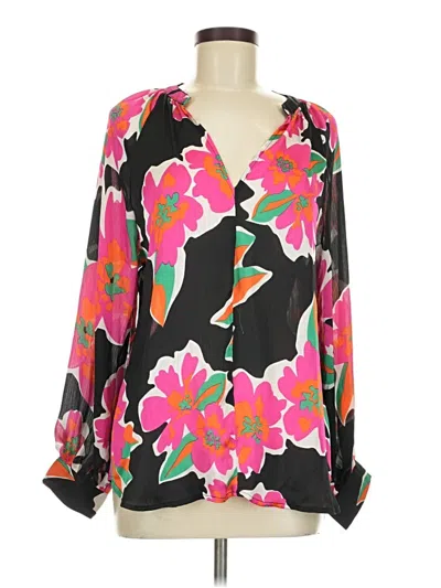 Pre-owned Hazel Long Sleeve Blouse In Black