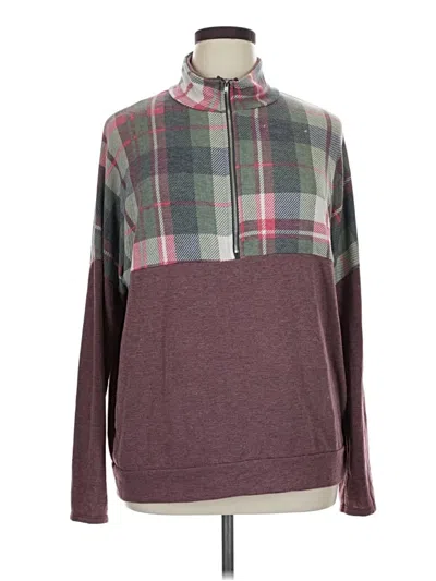 Pre-owned Hazel Long Sleeve Turtleneck In Burgundy