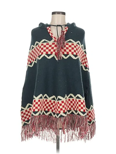 Pre-owned Hazel Poncho In Blue