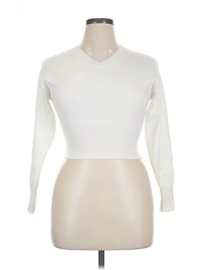 Pre-owned Hazel Pullover Sweater In White