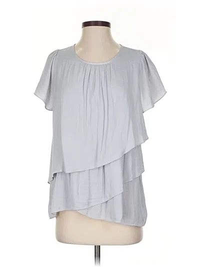 Pre-owned Hazel Short Sleeve Blouse In Gray