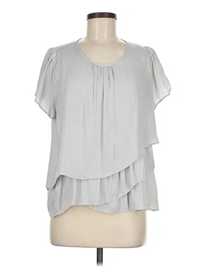 Pre-owned Hazel Short Sleeve Blouse In Gray
