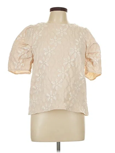 Pre-owned Hazel Short Sleeve Blouse In Ivory