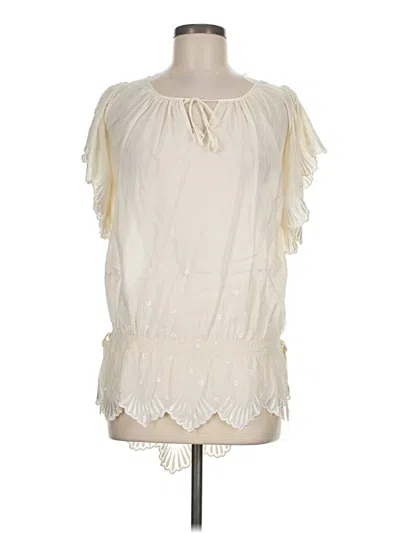 Pre-owned Hazel Short Sleeve Blouse In Ivory