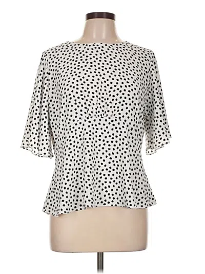 Pre-owned Hazel Short Sleeve Blouse In Ivory
