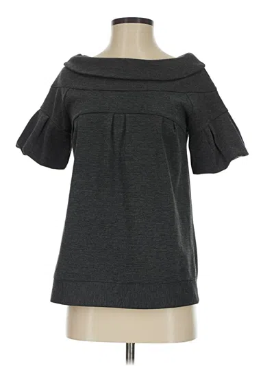Pre-owned Hazel Short Sleeve Top Gray Off The Shoulder Neckline Tops
