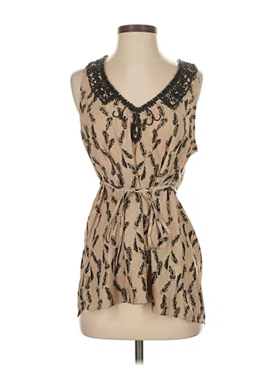 Pre-owned Hazel Sleeveless Blouse In Brown