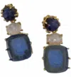 Hazel Smyth Women's Bacchus Intaglio Earrings In Klecks, Sapphire, Moonstone And Blue
