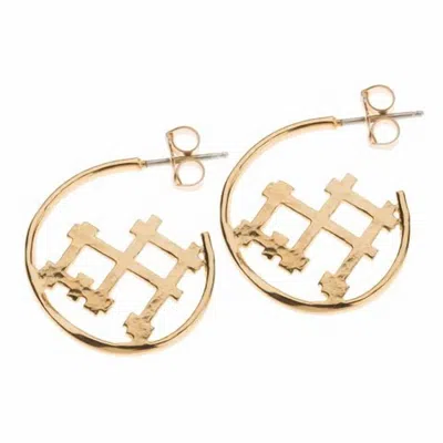 Hazel Smyth Women's Large Bamboo Hoop Earrings In Gold
