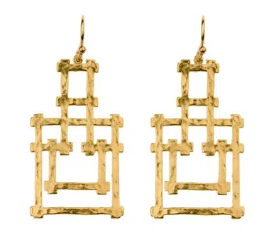 Hazel Smyth Women's Large Bamboo Pagoda Post Earrings In Gold