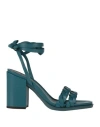 Hazy Woman Sandals Deep Jade Size 10 Soft Leather In Green