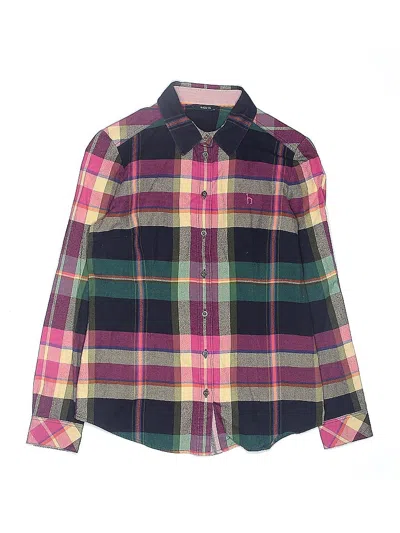 Pre-owned Hazzys Kids' Long Sleeve Button Down Shirt In Purple