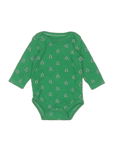 Pre-owned Hb Baby Babies' Long Sleeve Onesie In Green