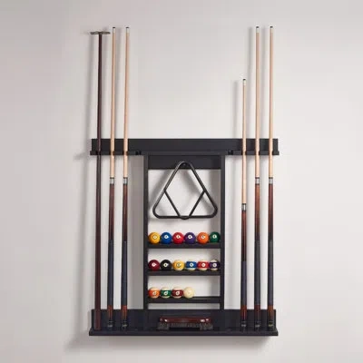 Hb Home Billiard Wall Rack By  In Black