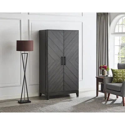 Hb Home Sophia Bar Cabinet In Smoke
