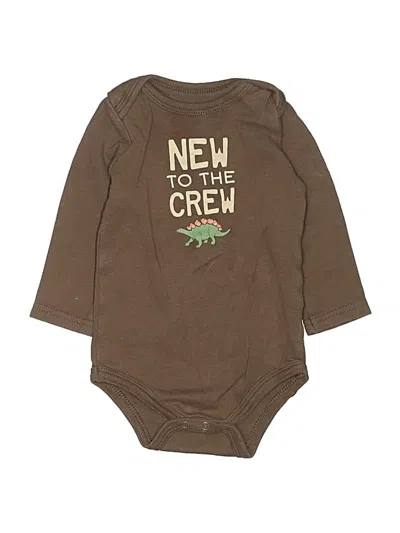Pre-owned Hb Babies' Long Sleeve Onesie In Brown