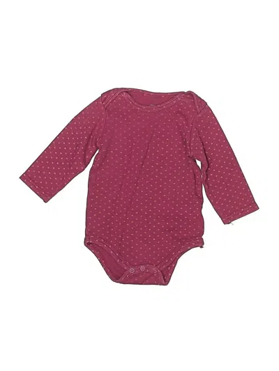 Pre-owned Hb Babies' Long Sleeve Onesie In Burgundy