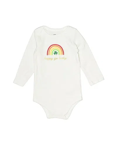 Pre-owned Hb Babies' Long Sleeve Onesie In White