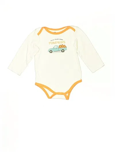 Pre-owned Hb Kids' Long Sleeve Onesie In White