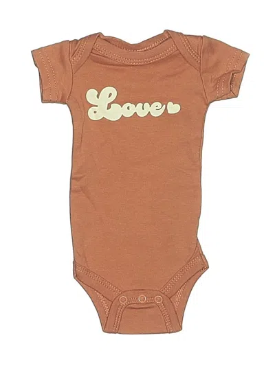 Pre-owned Hb Kids' Short Sleeve Onesie In Brown