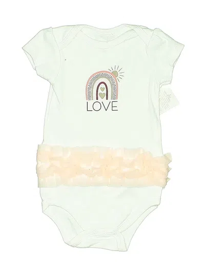 Pre-owned Hb Babies' Short Sleeve Onesie In White
