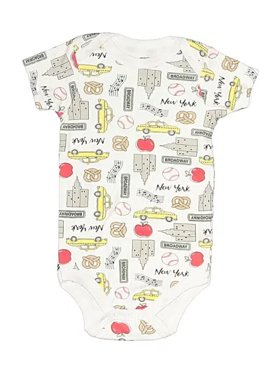 Pre-owned Hb Babies' Short Sleeve Onesie In White
