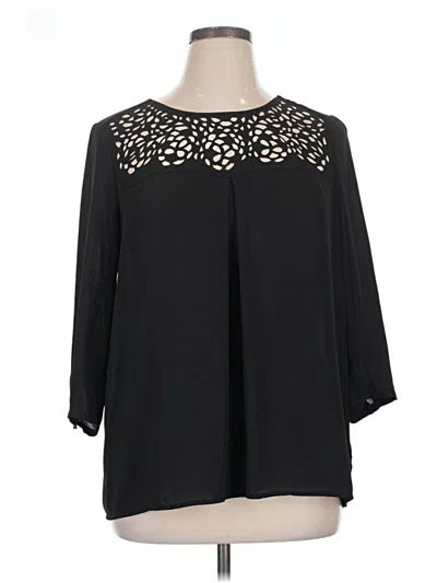 Pre-owned Hd In Paris 3/4 Sleeve Blouse In Black