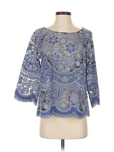 Pre-owned Hd In Paris 3/4 Sleeve Blouse In Blue