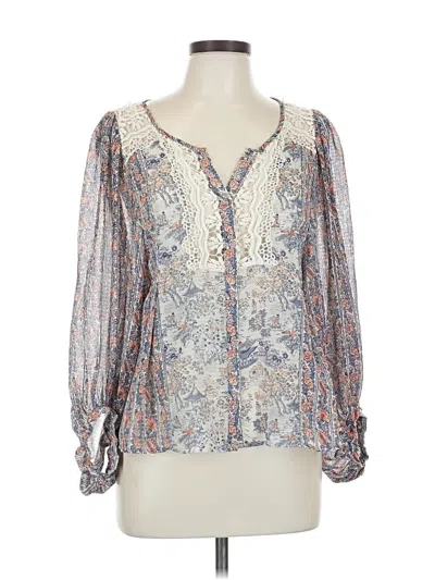 Pre-owned Hd In Paris 3/4 Sleeve Blouse In Blue