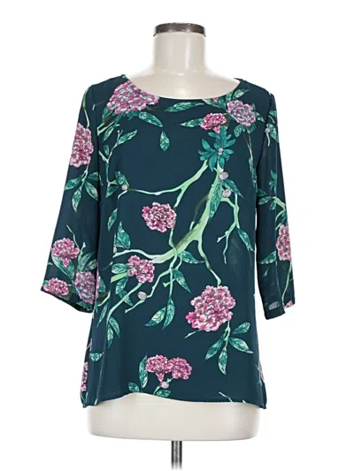 Pre-owned Hd In Paris 3/4 Sleeve Blouse In Blue