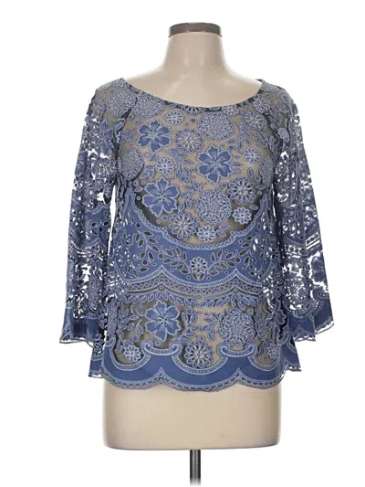 Pre-owned Hd In Paris 3/4 Sleeve Blouse In Blue