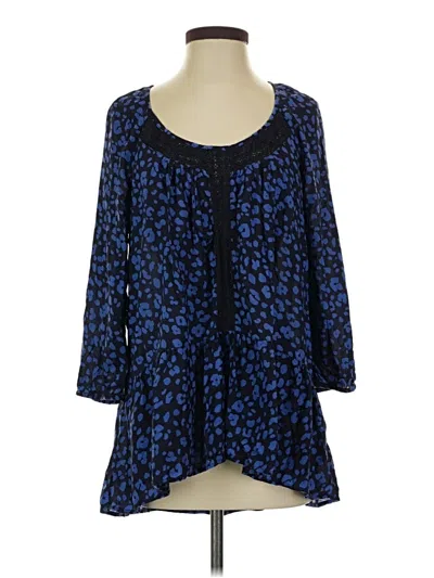 Pre-owned Hd In Paris 3/4 Sleeve Blouse In Blue