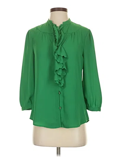 Pre-owned Hd In Paris 3/4 Sleeve Blouse In Green