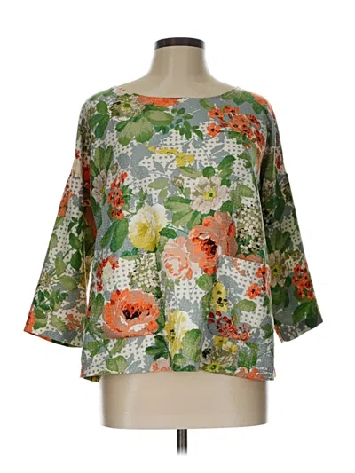 Pre-owned Hd In Paris 3/4 Sleeve Blouse In Green