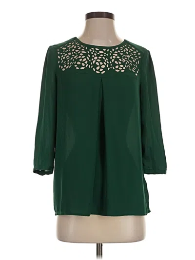 Pre-owned Hd In Paris 3/4 Sleeve Blouse In Green