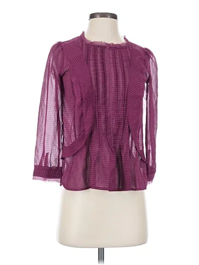 Pre-owned Hd In Paris 3/4 Sleeve Blouse In Purple