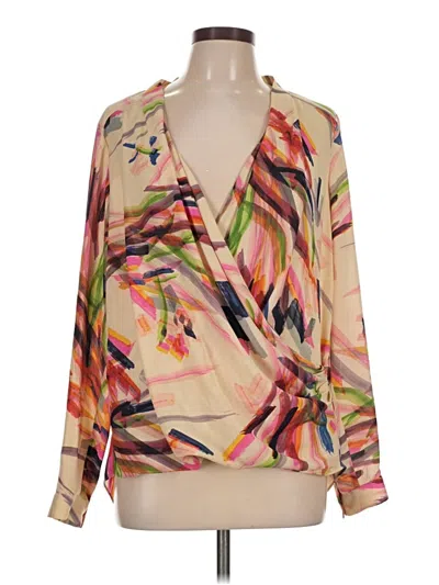 Pre-owned Hd In Paris 3/4 Sleeve Blouse In Tan
