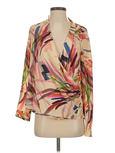 Pre-owned Hd In Paris 3/4 Sleeve Blouse In Tan