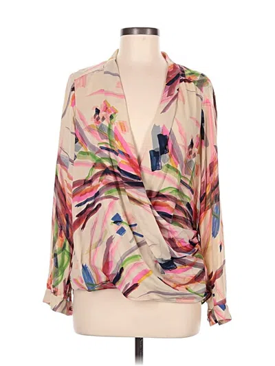 Pre-owned Hd In Paris 3/4 Sleeve Blouse In Tan