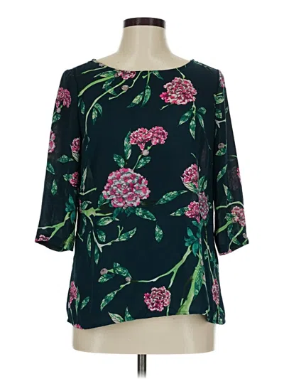 Pre-owned Hd In Paris 3/4 Sleeve Blouse In Teal